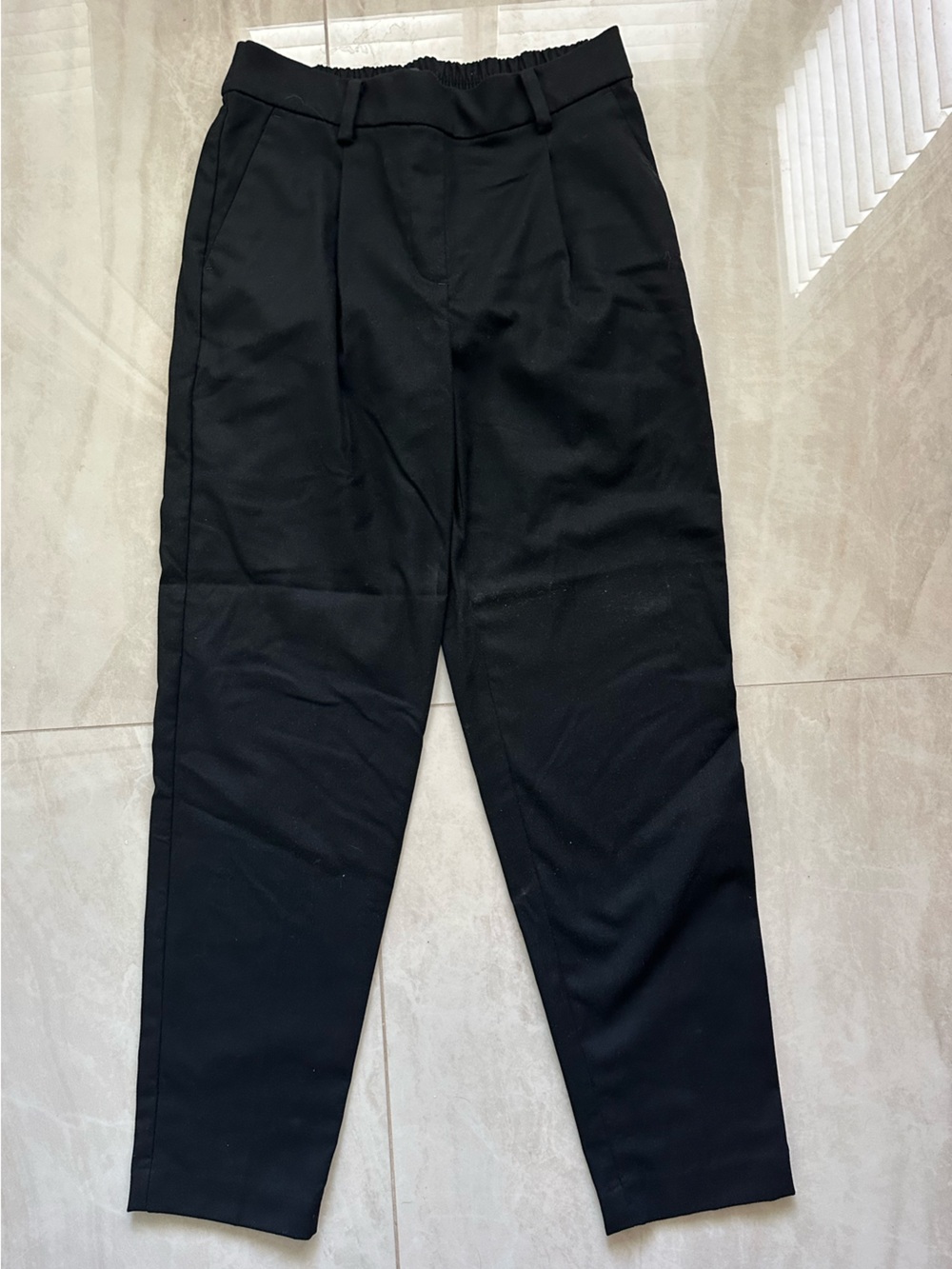 LOFT Black Elastic-Waist Pants